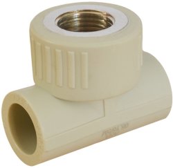 ППРС Тройник внутренняя резьба  25 х 3/4" ASA серый