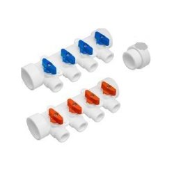 ППРС Коллектор 40*20  2 выхода (красные ручки) с краном NN