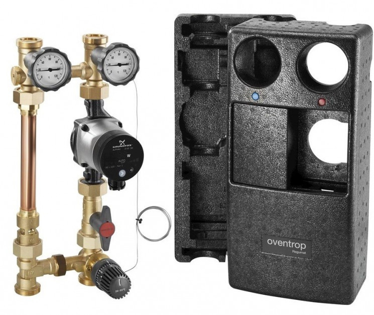 Насосная группа "Regumat F-180" DN25 для ТП, без насоса, с терморегулятором, Овентроп (135 40 70)