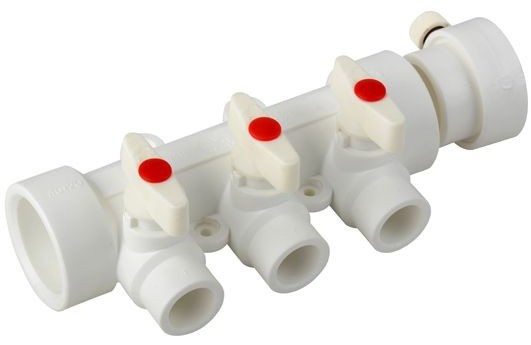 ППРС Коллектор 40*20  4 выхода с краном Donsen