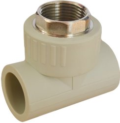 ППРС Тройник внутренняя резьба 32 х 1" ASA серый