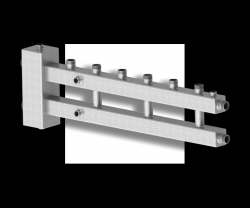 Гидравлический разделитель (гидрострелка) до 60 кВт с горизонтальным коллектором на 4 контура