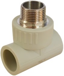 ППРС Тройник наружная резьба  25 х 1/2" ASA серый