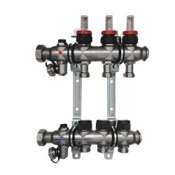 Коллекторный блок Multidis SF нерж. 1" DN25  3x3/4" евроконус, с расходомерами Овентроп (140 43 53)