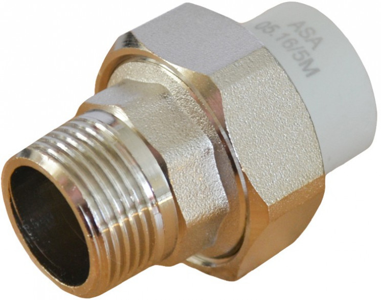 ППРС Американка наружная резьба   25 х 1/2" ASA серый