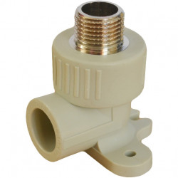 ППРС Угол наружная резьба 20 х 1/2" с креплением  ASA серый