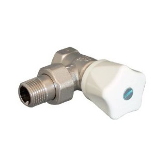 Клапан для радиатора ручной "HR" Ду15, 1/2", PN10, угловой, с преднастройкой Овентроп (119 05 04)