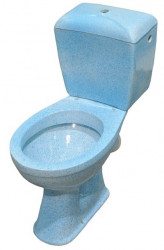 Унитаз ЦОП с бачком, с арматурой шток, с сиденьем "Гранит "голубой" (2-ой сорт)