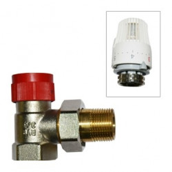Клапан для радиатора терморегулирующий  RVC Pro 3/4" угловой с термоголовкой (art. 01929)
