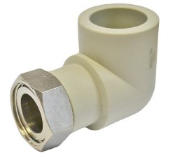 ППРС Угол с накидной гайкой  25 х 3/4"  ASA серый