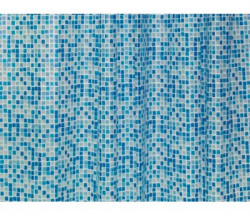 Шторка для ванной комнаты  200 х 180 (PEVA) мозаика серо голубая