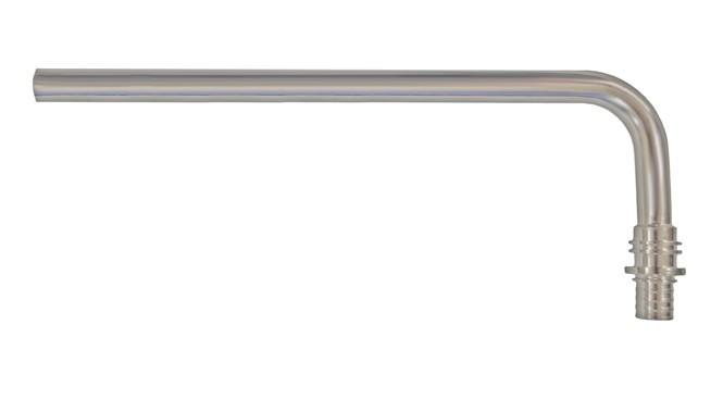 Трубка Г-образная 20/250 для радиатора, никелированная