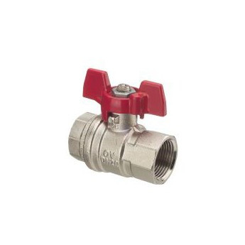 Кран Овентроп шаровой (15) "Obtibal" 1/2" гг бабочка, PN16 (107 61 04)