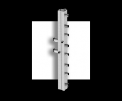 Гидравлический коллектор стальной комбинированный вертикальный на 4 контура