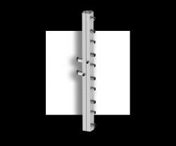 Гидравлический коллектор стальной комбинированный вертикальный на 5 контуров